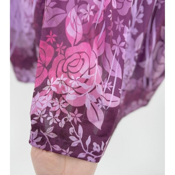 Faded Glory‎ Purple V-Neck 3/4 Sleeve Liquid Knit Pullover Blouse 3x Fairycore - Picture 5 of 12